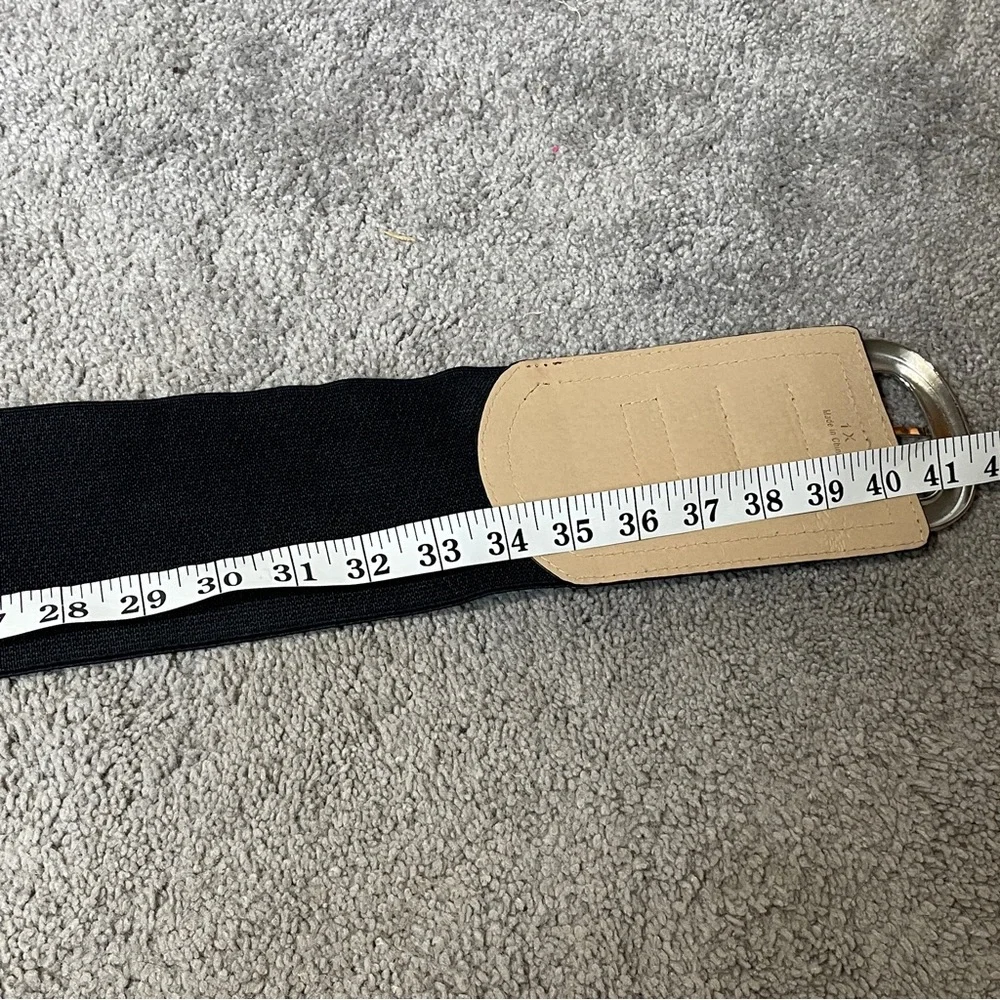 Black Faux Snake Skin‎ Wide Elastic Waist Belt size 1X